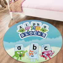 Alphablocks Round Area Rug,Carpet Rug for Living Room Bedroom Sofa Playroom Decor,Non-slip Floor Mat52 80cmx80cm
