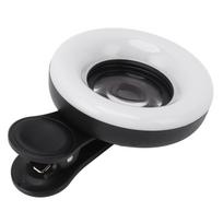 Phone Camera 15X Macro Lens with   Clip   Light 2800 to 6500K Phone   Fill Light Lens for Photography Video Recording white
