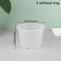 1 vnt. Skaidrus apvalus orchidėjų vazonas su/be padėklo Šaknų kontrolės plastikiniai orchidėjų vazonai su skylėmis Kvėpuojantis augalų auginimo konteineris A S