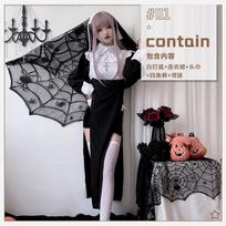 Halloween Costume Nun Reaper Sexy Nurse Uniform Vampire Skinny Maid Plus Size Skinny Robe S black