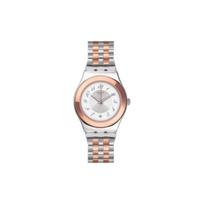 SWATCH Quartz Movement 30m Water Resistance Women's Watch 33mm Silver Dial Stainless Steel Case YLS454G white