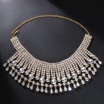 Stonefans Tassel Rhinestone Exaggerate Choker Necklace Prom for Women Multilayer Crystal Large Necklace Jewelry Free Shipping