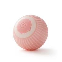 Electric Smart Rolling Ball Cat Toy Eco-Friendly Bite-Resistant Self-Pleasure Boredom Relief Classic Silicone Pet Toy Dogs L rožinė
