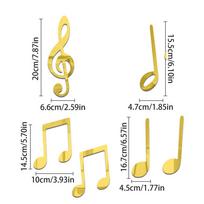 Muzikos natos sienos dekoras Kūrybinga akrilinė muzikos natos sienos lipdukas Lipnus veidrodinis lipdukas Miegamojo muzikos šokio stadiono kambariui juoda