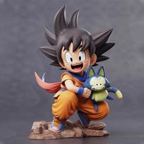 Dragon Ball Childhood Little Goku Hugs Puer Ya Mu Tea Little Follower Figures Doll Pvc Model Statue Collection Gift