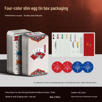 Durable PVC Waterproof Guandan Playing Cards with Magnetic Scoring, Thin and Long, 5 Colors white