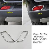 Front + Rear Tail Bumper Fog Lights Eyelid Eyebrow Frame Cover Trim Fit For Jeep Compass 2017 -  Chrome Exterior Accessories Model A gray