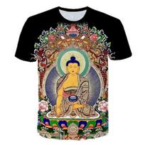 Fashion Casual Shakyamuni Buddha Graphic T-shirt For Men New Trend Casual Harajuku 3D Printed Round Neck Short Sleeve Tees Tops 2XS gray