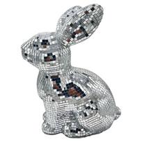 3D Printing Disco Ball Handmade Mirror Rabbit Easter Decoration Glitter Rabbit Decorative Festive Reflective Easter Decor gray