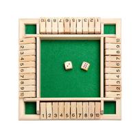 Wooden Shut The Box Board Game with Dice Educational Math Toy for Family Party Classroom and Bar Entertainment Activities