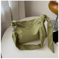 Casual Lazy Style Nylon Medium Square Crossbody Shoulder Bag For College Students žalia