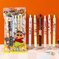 6 vnt./rinkinys Kawaii Crayon Shin-Chan gelinis rašiklis, mielas 0,5 mm, juodas rašalas, rašo sklandžiai, animacinis, mokyklos mokinio raštinės reikmenys, dovana gray