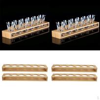 4 pieces Bamboo Shot Glass Holder Organizer Stand Storage
