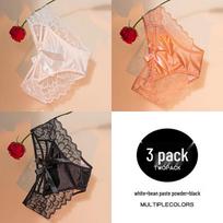 KJ Women's Sexy Lace Briefs - Breathable Summer Underwear Gift Set M