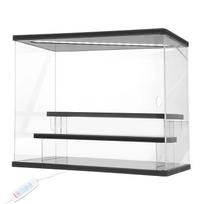 3/5 Tiers Acrylic Display Rack Transparent Blind Box Showcase LED Light Ladder Handmade Anime Car Model Dustproof Cabinet gray