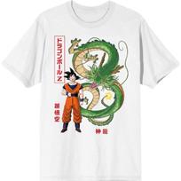 Bioworld Goku and Shenron Dragon Ball Z Men's White T-Shirt S balta