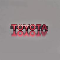 2026 m. „Toyota“ ratlankių gaubtai, skirti 38x6,5x1,5 cm retro stiliaus „Toyota“ raidės formos grotelių emblemai | Atspindintis priekinis ženkliukas „Highlander“, R 38x6.5x1.5cm raudona