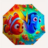 1pc Nemo Dory Automatic Umbrella - Cartoon Design, Lightweight & Portable,  Travel Umbrella, Durable Canopy a0820046