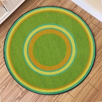 Solid Color Simple Round Classic Retro Mind Maze Print Mat Medieval Wall Art Club Living Room Carpet Home Decoration 60cm