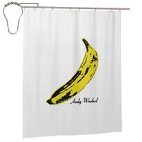 Andy Warhol Sunset Cat Cattle Banana Shower Curtain Bathroom Polyester Waterproof Bath Curtains With Hooks W60H190(CM)-1 Pcs