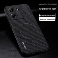 Compatible with Xiaomi POCO M7/M7 Pro: Premium Anti-drop Magnetic Buckle Case with Full Coverage and Mark Pattern. POCO M7 black