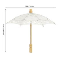 Umbrella Fancy Parasol Prop Ladies Lace Wedding Props Vintage Umbrellas Decorative Small (beige,Bamboo&9K)