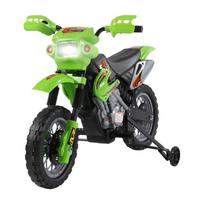 Children's electric motorcycle, motocross for children with 6 V battery, headlights, music and training wheels, 3 to 6 years, load 25KG 102 x 58 x 66 cm