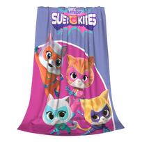 Super Kitties Cats Charged Ginger Blankets Velvet Spring/Autumn Battle Adventures Multifunction Ultra-Soft Throw Blankets Car 80x60in pink