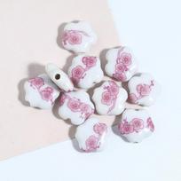 Laisvi perlai slyvos žiedas keraminiai karoliukai DIY apyrankė karoliai apyrankės aksesuarai 10pcs rožinė
