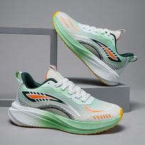 Summer new popcorn shock-absorbing running shoes mesh breathable casual shoes rubber carbon plate sports shoes Removed from shelves gray