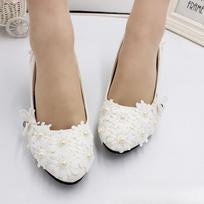Wedding Women Pumps PU Lace 3 5 8 CM Thin Heels New Fashionable Simple White Bridal Dress High Heels Wedding Shoes Woman Shoe 34