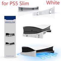 2 vnt./rinkinys Horizontalus laikymo stovas PS5 Slim skaitmeninei / optinio diskų leidimo žaidimų konsolei tvirtinimo laikiklis PS5 priedui white