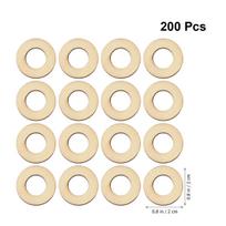 100Pcs Round Wooden Pieces Natural Wood Color DIY Craft Embellishments Scrapbooking Decorative Wood Chips Hollowed Mini Slices chaki