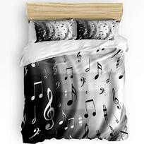3pcs Bedding Set Blackboard Rock Music Electric Guitar Home Textile Duvet Cover Pillow Case Boy Kid Teen Girl Bedding Covers Set 135x200cm gray