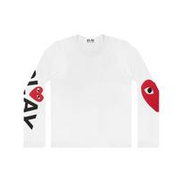 Comme des Garçons PLAY (WMNS) COMME des GARCONS PLAY Sleeve Logo Round Neck Long Sleeves 'White' Women's AZ-T257-051 L white