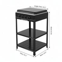 Aflyever Four-burner natural gas camping barbecue grill with four gas burners