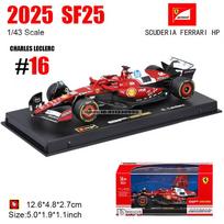 Bburago 1:43  F1 Scuderia Ferrari Hp Sf25 #16 Charles Leclerc #44 Lewis Hamilton Car Model Alloy Car Toy Collection black
