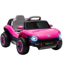 Elektrinis automobilis vaikams nuo 3 metų Volkswagen E-Buggy 12V su nuotolinio valdymo pultu 2.4 G Ratukai su pakaba Rožinis 98 x 56.5 x 47 cm rožinė