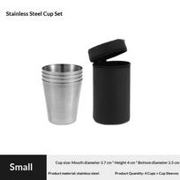 4 vnt./rinkinys Nerūdijančio plieno stiklinai indai Lauko maži stikliniai indai Kelioninis iškylos puodelių rinkinys 30/70/170 ml 30ml 4pcs