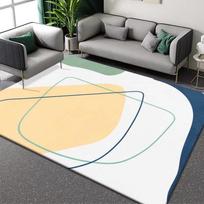 Modern Geometric Abstract Area Rug with Multicolor Shapes Lines Pattern Carpet for Living Room Contemporary Home Decor 40x60CM