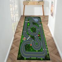 Racing Track Runner Rug City Road Carpet City Traffic Game Floor Mat Children's Soft Climbing Mat Home Decoration 40X120CM gray