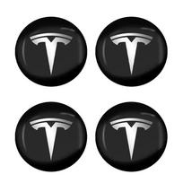 Automobilio lipdukai Tesla 4 vnt. Automobilio emblemos Ratų centrinės dalies dangteliai Lipdukai Automobilio stilius Tesla Model 3 Model X Y Stiliaus MODEL S ROADSTER juoda