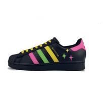 Adidas Originals SUPERSTAR Slip Resistant Abrasion Resistant Low top Skateboard Shoes Unisex Black EG4959(Team183-) 38⅔