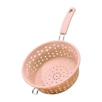 High Temperatures Resistant Cooking Sieves With Comfortable Grip Easy Cleaning Soup Strainer For Effortlessly Kitchens Tasks rožinė