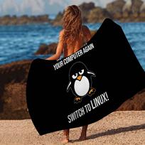 Linux operacinė sistema Tux pingvinas Mikropluošto paplūdimio rankšluostis Sugeriantis Greitai džiūstantis Minkštas Joga Plaukimas Kurortas Alpinizmas Rankšluostis Cotton 30x30cm brown