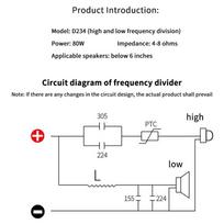 80W 2 krypčių crossover filtras Hifi garsiakalbiams Aukštų ir žemų dažnių dvigubo dažnio daliklis Crossover DIY namų vaizdo garso garsiakalbiams black