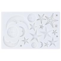 Silicone Fondant Mold Star Moon Face Nonstick Food Grade Silicone Reusable Heat Resistant Odorless Chocolate Molds