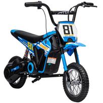 Elektrinis motociklas vaikams 24V, su 250W varikliu, greitis 6-16km/h, 12'' ratai, vaikams nuo 8-12 metų, mėlynas 119 x 64 x 76.5 cm