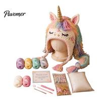 Rankų darbo žiemos ausų apsaugos kepurė Gyvūno nėrimo rinkinys, Fantazijos gaubtas PASIDARYK pats Mielas raštas Vienaragis Lapė Varlė Ausų atvartas Amigurumi rinkinys suaugusiems paaugliams Ergonomiškas Unicorn