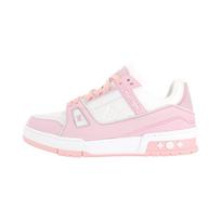 LOUIS VUITTON Trainer Leather Low top Stylish Skateboarding Shoes Unisex Rose Pink 1AA6W5 40